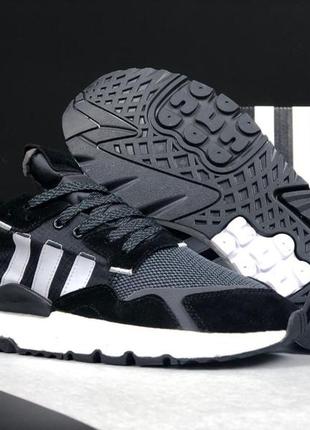 Мужские кроссовки adidas nite jogger черные с белым4 фото