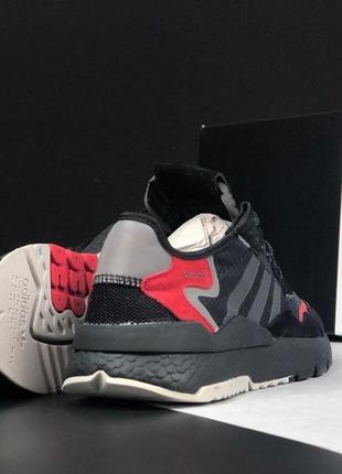 Мужские кроссовки adidas nite jogger черные с красным3 фото