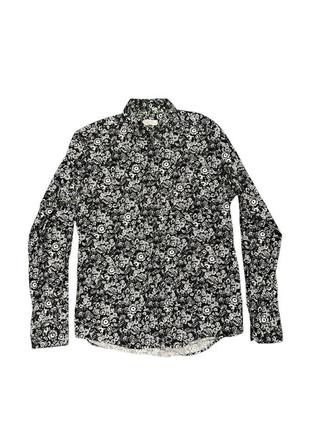 Eton floral printed shirt класична бавовняна сорочка у квітковий принт етон1 фото