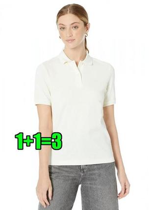 🤩1+1=3 базовая молочная женская футболка поло eddie bauer, размер 52 - 543 фото