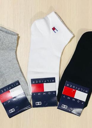 Шкарпетки спортивні 12 пар літні сітка бавовна короткі tommy hilfiger туреччина розмір 36-40 мікс кольорів