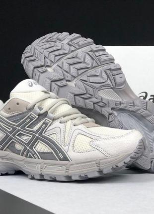 Мужские кроссовки asics gel kahana 8 бежевые с серым