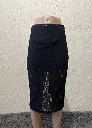 Черная юбка миди1 фото