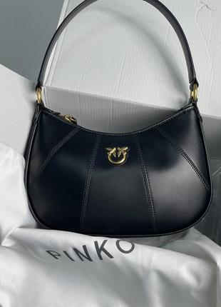 Pinko hobo bag fine grain cow leather black 🖤