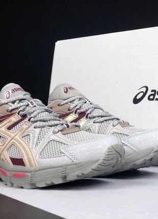 Мужские кроссовки asics gel kahana 8 серые с бордовым4 фото