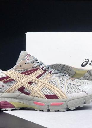 Чоловічі кросівки asics gel kahana 8 сірі з бордовим7 фото