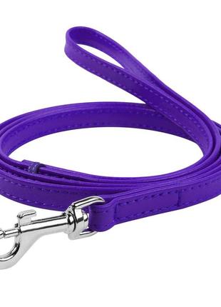Поводок для собак кожаный waudog glamour, ш 12 мм, дл 122 см фиолетовый