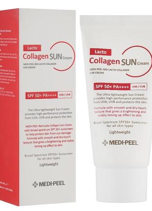 Солнцезащитный крем с коллагеном и лактобактериями medi-peel red lacto collagen sun cream spf 50