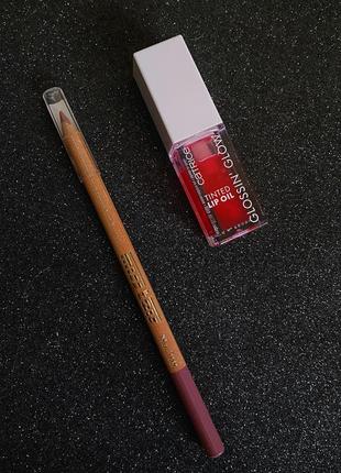 Набор! блеск/масло-тинт для губ catrice glossin glow tinted lip oil 020 drama mama и нюдовый карандаш miss tais 769 комплект1 фото