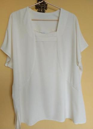 Батал, шовковая блуза,крем,ваниль5 фото
