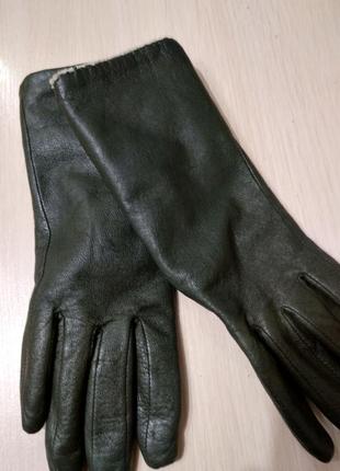 Флисовые перчатки из натуральной кожи.3 фото