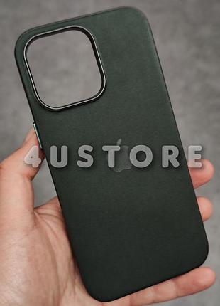 Чехол finewoven with magsafe на iphone 15 pro max evergreen зелёный замшевый