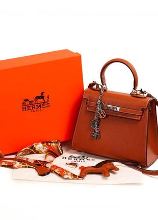 Hermes kelly 25 brown/silver