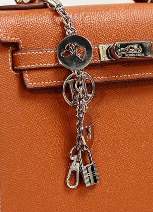 Hermes kelly 25 brown/silver5 фото