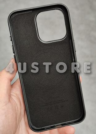 Чехол finewoven case with magsafe на iphone 15 pro max black чёрный замшевый4 фото