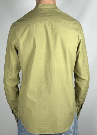 Оливкова сорочка-рубашка без коміра від cos3 фото