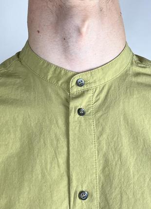 Оливковая рубашка-рубашка без воротника от cos7 фото