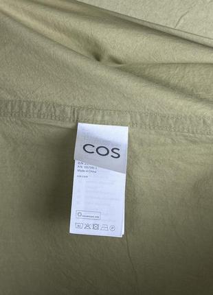 Оливкова сорочка-рубашка без коміра від cos9 фото