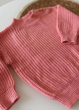 Вʼязаний светр светрик h&m рожевий для дівчинки 4-6міс 6-9міс 68-74см 62-68см4 фото