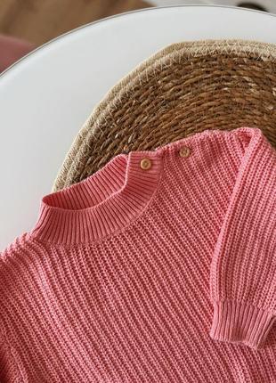 Вʼязаний светр светрик h&m рожевий для дівчинки 4-6міс 6-9міс 68-74см 62-68см5 фото