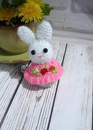 🍓 миниатюрная игрушка зайка / кролик. пасхальный зайчик. кролик к пасхе.