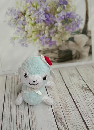 🍓маленькая вязаная лама миниатюрная игрушка валентинка ко дню влюбленных. на день святого валентина