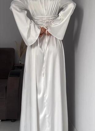 Платье атлас с корсетной завязкой2 фото