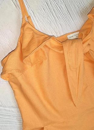 💝2+1=4 фирменный хлопок+лён стильное оранжевое платье f&amp;f, размер 50 - 524 фото