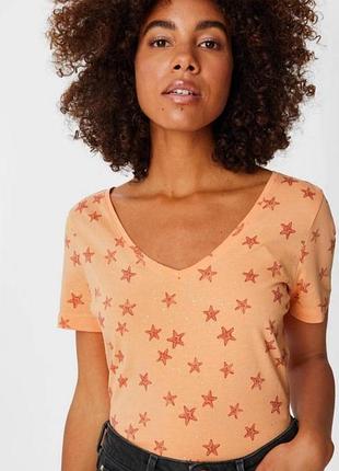 Красивая качественная футболка c&a морская звезда германия хлопок этикетка