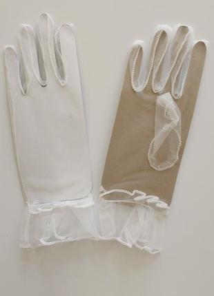 7-18 фатинові рукавички однотонні фатиновые перчатки5 фото
