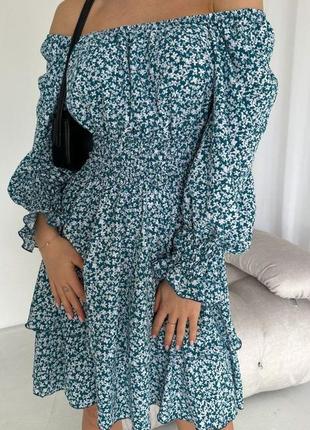 Жіноче літнє плаття з квітковим принтом , тканина софт 48 /52 р.5 фото