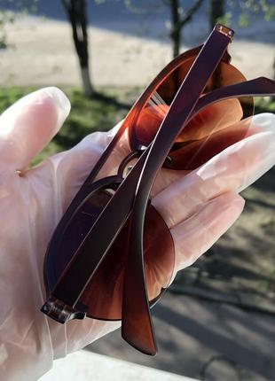 Очки солнцезащитные от солнца солнечные авиаторы капли капельки коричневые женские мужские2 фото