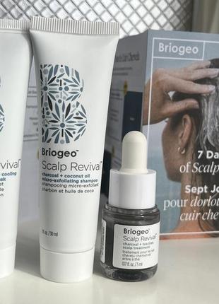 Новий набір  для чутливої briogeo scalp revival charcoal відлущуючий шампунь маска лікувальна сироватка для шкіри голови волосся