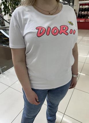 Женская футболка турция dior1 фото