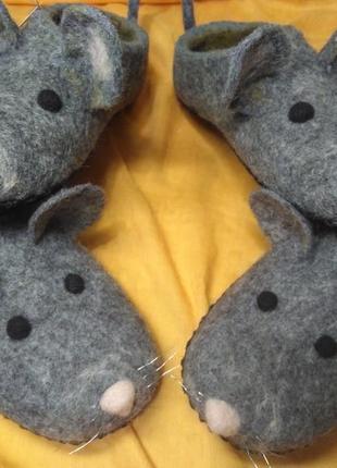 Тапочки щурята щури щури валяні з вовни #тапки#подарунки#ексклюзивнодлявас