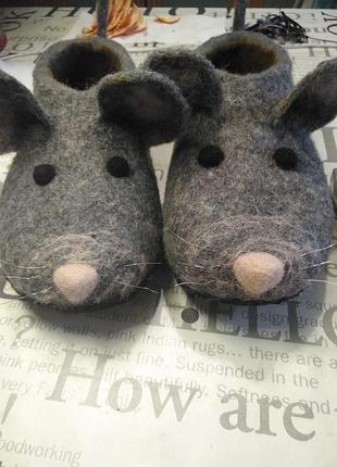 Тапочки щурята щури щури валяні з вовни #тапки#подарунки#ексклюзивнодлявас