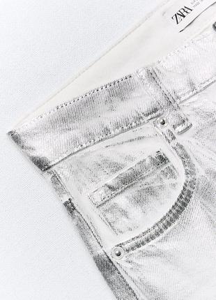 Металлизированные джинсы от бренда zara4 фото