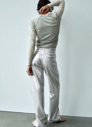 Металлизированные джинсы от бренда zara5 фото