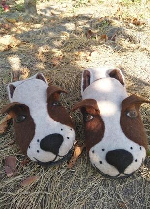 Тапочки валяные из овечьей шерсти эксклюзивно индивидуальный дизайн ручная работа