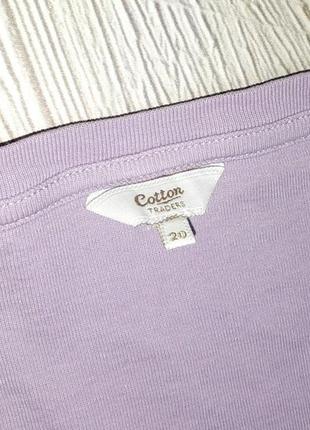 💝2+1=4 лавандовая женская натуральная футболка из хлопка cotton traders, размер 54 - 567 фото