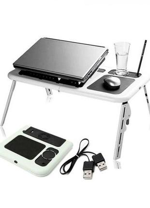 Складаний столик-підставка для ноутбука з кулером e-table ld098 фото