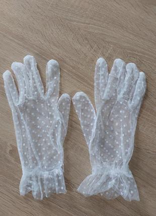 7-38 фатинові рукавички в горох фатиновые перчатки в горошек5 фото