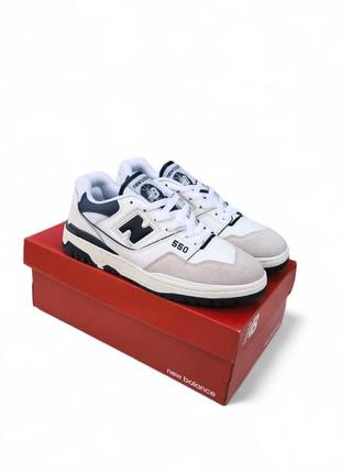 Мужские кроссовки new balance 550 белые с синим4 фото