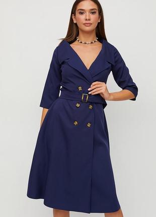 Сукня міді довжини з щільної злегка тягнеться костюмної тканини