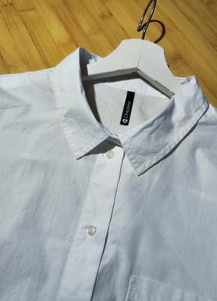 Chicoree 🔥стильна біла котонова сорочка вільного силуету, з кишенею.6 фото