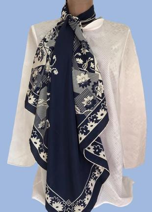 Стильный ♥️♥️♥️ синий шелковый платок италия, роуль.5 фото