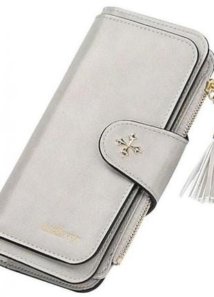Yui клатч портмоне кошелек baellerry n2341, кошелек женский маленький кожзаменитель. цвет: серый