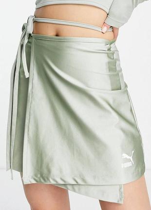 Зеленая мини юбка юбка puma на затин
