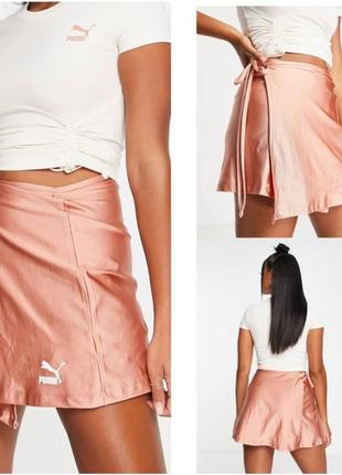 Персикова міні спідниця юбка puma на затин спортивна трендова