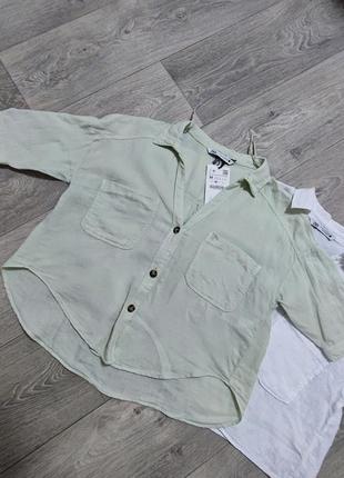 Zara рубашка, сорочка 100% льону (s)1 фото